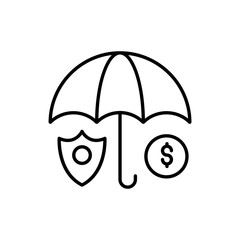 Insurance Vector illustration Line With Color Background and Investment icon.