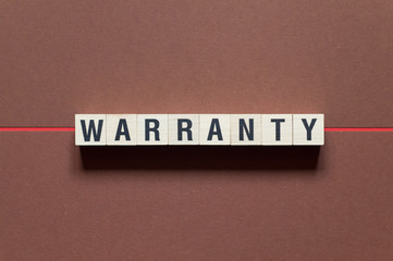 Warranty word concept on cubes