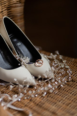 Wedding shoes with wedding rings