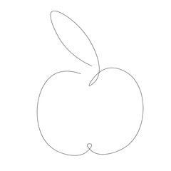 Apple line drawing vector illustration