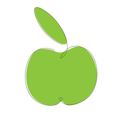 Apple fruit green vector illustration