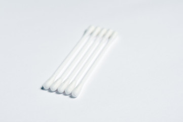 Cotton buds for cosmetic needs. Close up of Cotton Buds