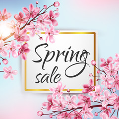 Spring floral background for seasonal sale.