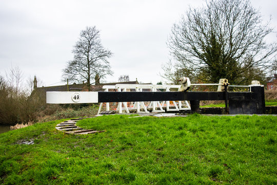 A view of a balance beam of the bottom gate of the  Maton Lock 49, Kennet and Avon Canal, Devizes