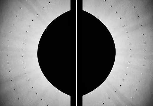 Detalhe arquitet&ocirc;nico do teto do Museu Nacional de Bras&iacute;lia espelhado digitalmente