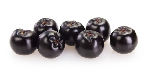 Fresh chokeberry on white background