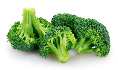 Poster Fresh broccoli on white background © valery121283