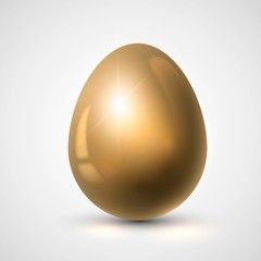 Shining golden egg, symbol of wealth and success, easter egg