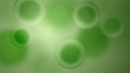 Green cells or microorganisms under the microscope, biology and the study of microbes and viruses, GMOs