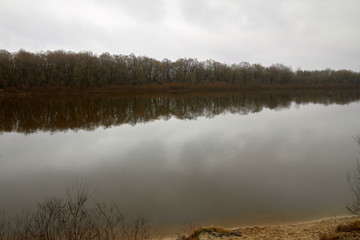 expanse of water on a cloudy cold spring day