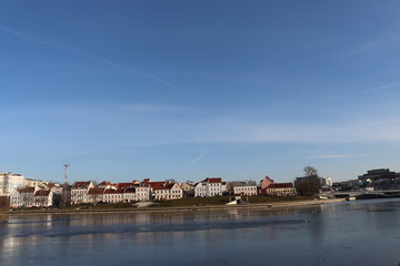 Minsk city suburb view whilst walking in spring
