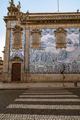 Obraz premium Azulejos blue white wall tiles porto Portugal