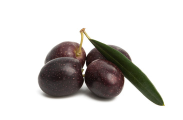 olives with leaves isolated