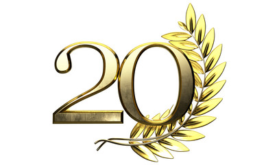 20 3D  Digital number Years Anniversary 3d background .