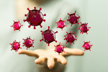 mikro digital epidemic corona virus nCoV , Novel Coronavirus 19-NCP. nCoV denoted is...