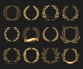 Golden Emblems Realistic Set