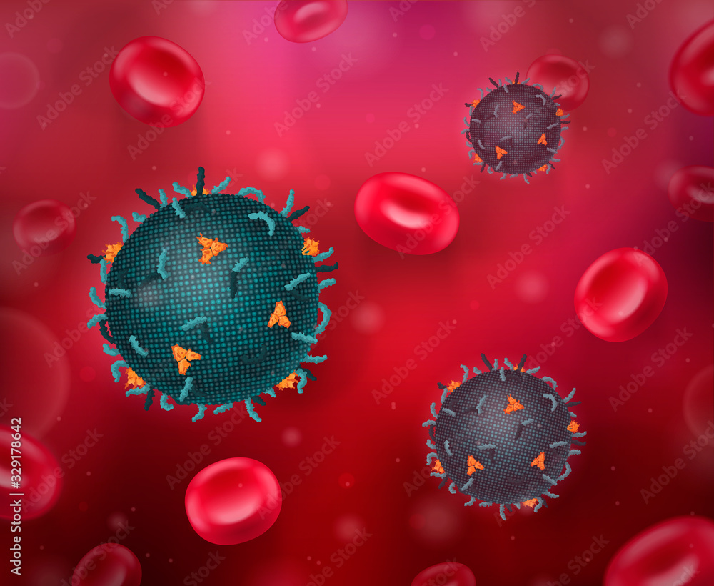 Poster Viruses Blood Realistic Composition