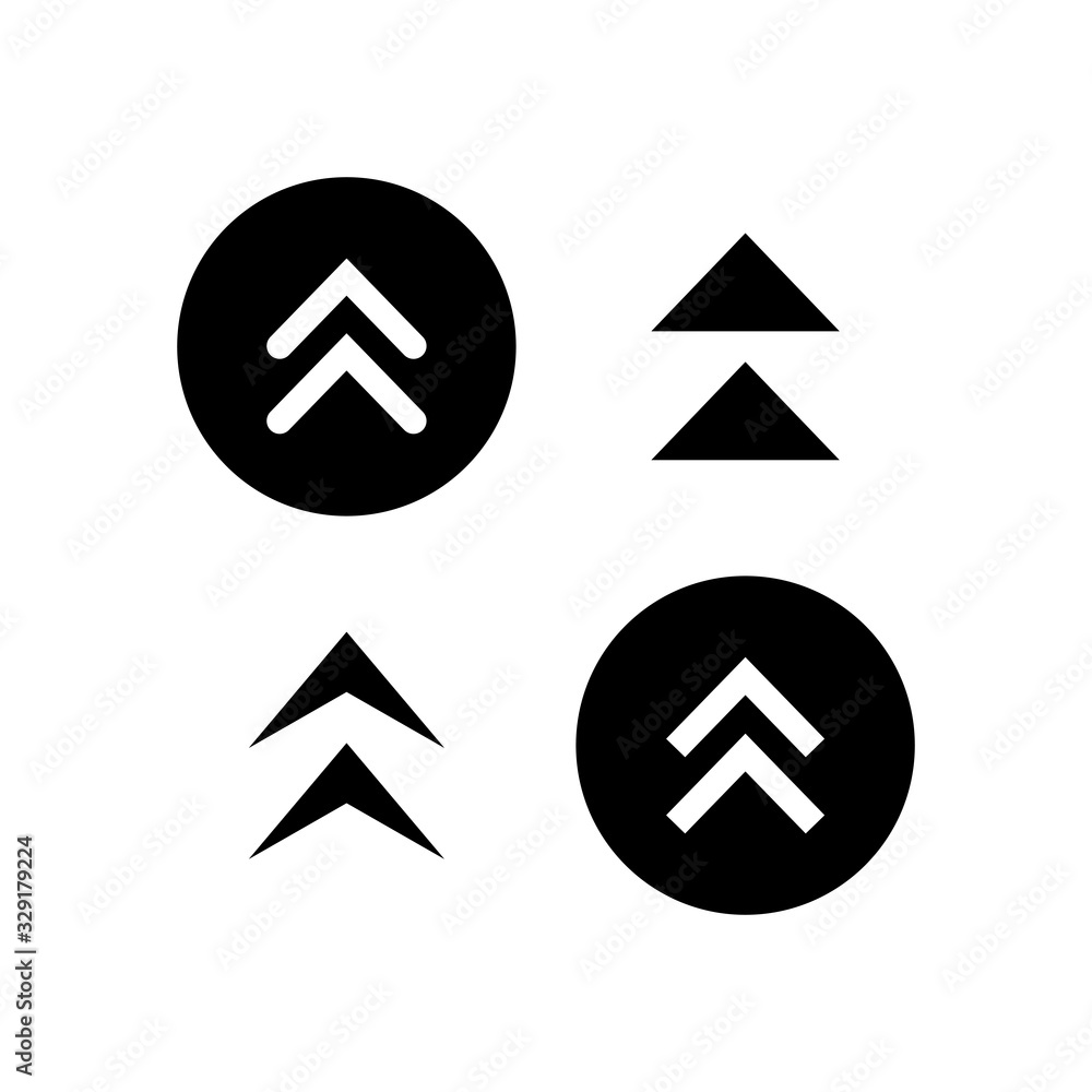 Poster arrow up icons. swipe up icon set isolated in white background. scroll pictogram for web.