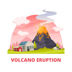Volcano Eruption Disaster Composition