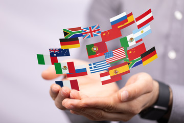 national flags of different countries.