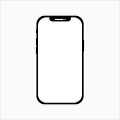 Smartphone icon on white background - vector illustration. Flat icon mobile phone, handphone, application.