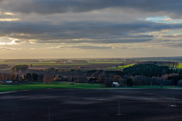 aerial view of the field