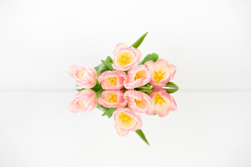 bouquet of tulip flowers on white background