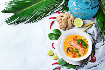 Spicy thai tom yum, yam kung sour soup