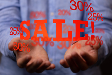 Discount and commission concept 3d