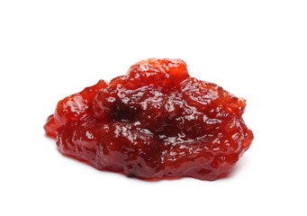 strawberry jam isolated on white background