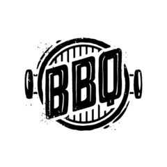 BBQ time. Hand drawn typography poster.