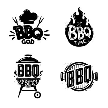 Barbecue. BBQ time. Vintage graphics. Grill and barbecue badge, sticker, emblem, logo.