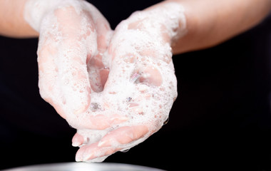 Fototapeta premium Hands Washing Closeup to Avoid Health Problems