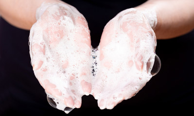 Showing Hands being Washed to Educate People