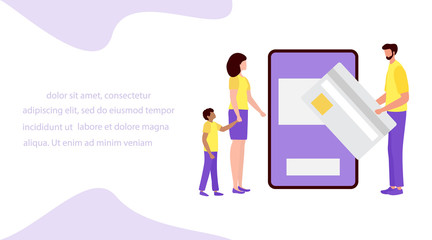 Vector People bank online Finance Money technology