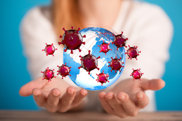 contagious coronavirus pandemic, dangerous virus outbreak 3d.