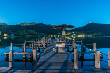 Lake Caldaro in South Tyrol, northern Italy, Europe.
