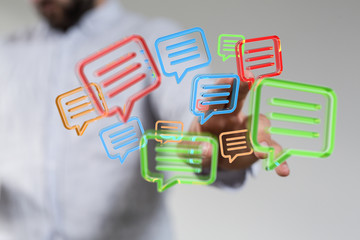 Hand Touching Email With Finger.