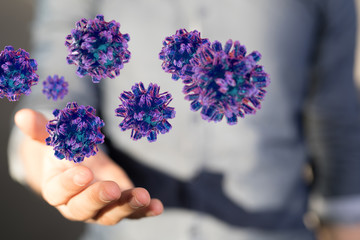 contagious coronavirus pandemic, dangerous virus outbreak 3d.