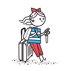 Girl photographer came to new country.