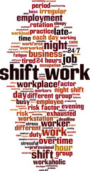 Obraz premium Shift work word cloud