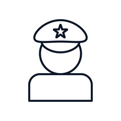 Isolated policeman avatar line style icon vector design