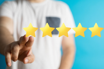 rating stars yellow five digital.
