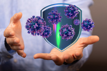 flu virus attack digital 3d  epidemic.