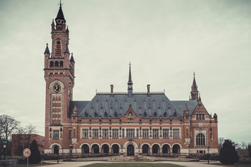 Fototapeta na wymiar The Peace Palace - International Court of Justice, The Hague, The Netherlands