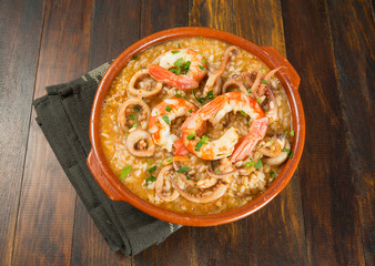 Arroz caldoso con marisco