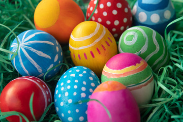 Fototapeta na wymiar Colorful eggs symbolizing Easter