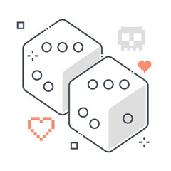Dice related color line vector icon, illustration