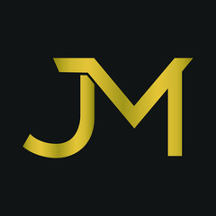 J , M , JM , MJ letter logo design with creative modern typography