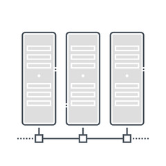 Server related color line vector icon, illustration
